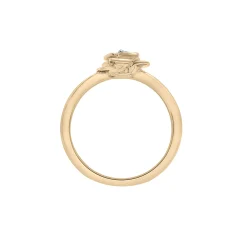 Diamond Flower Ring In 14K Yellow Gold (1/10 Ct. Tw.)