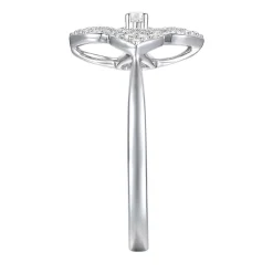 Diamond Flower Ring In 10K White Gold (3/8 Ct. Tw.)