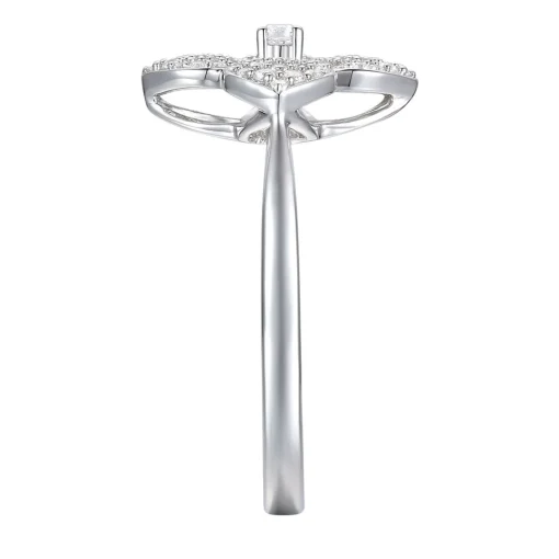 Diamond Flower Ring In 10K White Gold (3/8 Ct. Tw.)