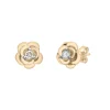 Diamond Flower Stud Earrings In 14K Yellow Gold (1/10 Ct. Tw.)