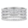 Diamond Four-Row Band In 10K White Gold (3/4 Ct. Tw.)