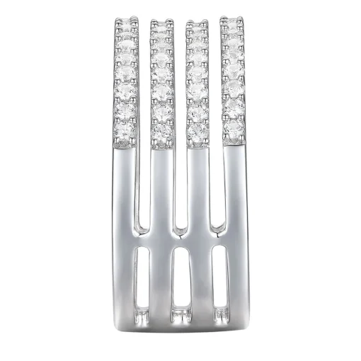 Diamond Four-Row Band In 10K White Gold (3/4 Ct. Tw.)