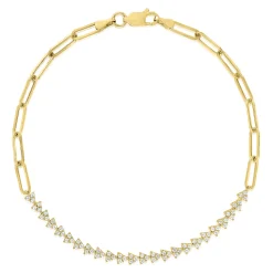 Diamond Half Tennis Chain Bracelet In 10K Yellow Gold (1/2 Ct. Tw.)