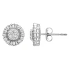 Diamond Halo Earrings In 10K White Gold (1 Ct. Tw.)