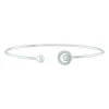 Diamond Halo Open Bangle Bracelet In Sterling Silver (1/10 Ct. Tw.)