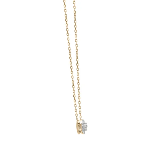 Diamond Halo Pendant In 14K Yellow Gold (1/4 Ct. Tw.)