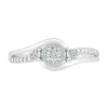 Diamond Halo Promise Ring In Sterling Silver