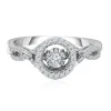 Diamond Halo Promise Ring In Sterling Silver (1/4 Ct. Tw.)