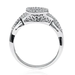 Diamond Halo Promise Ring In Sterling Silver (1/4 Ct. Tw.)