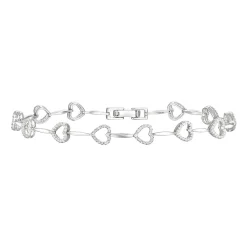 Diamond Heart Bracelet In Sterling Silver (1/2 Ct. Tw.)