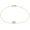 Diamond Heart Bracelet In 14K Yellow Gold (1/10 Ct. Tw.)