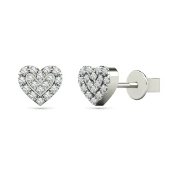 Diamond Heart Earrings In 14K Gold (1/10 Ct. Tw.)