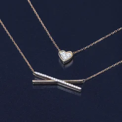 Diamond Heart Necklace In 14K Yellow Gold (1/10 Ct. Tw.)