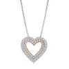 Diamond Heart Pendant In 10K White & Rose Gold (1/4 Ct. Tw.)