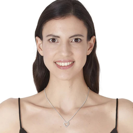 Diamond Heart Pendant In 10K White & Rose Gold (1/4 Ct. Tw.)