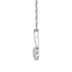 Diamond Heart Pin Pendant In Sterling Silver (1/4 Ct. Tw.)