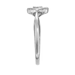 Diamond Heart Ring In 10K White Gold