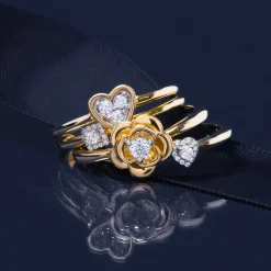 Diamond Heart Ring In 14K Yellow Gold (1/10 Ct. Tw.)
