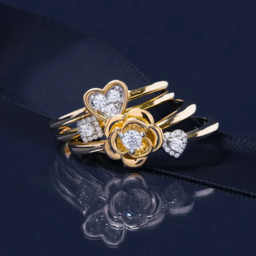 Diamond Heart Ring In 14K Yellow Gold (1/10 Ct. Tw.)