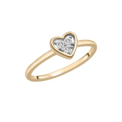 Diamond Heart Ring In 14K Yellow Gold (1/10 Ct. Tw.)
