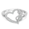 Diamond Heart Ring In Sterling Silver (1/4 Ct. Tw.)