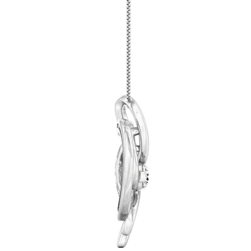 Diamond Heart Swirl Pendant In 14K White Gold (1/7 Ct. Tw.)