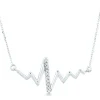 Diamond Heartbeat Necklace In 10K White Gold