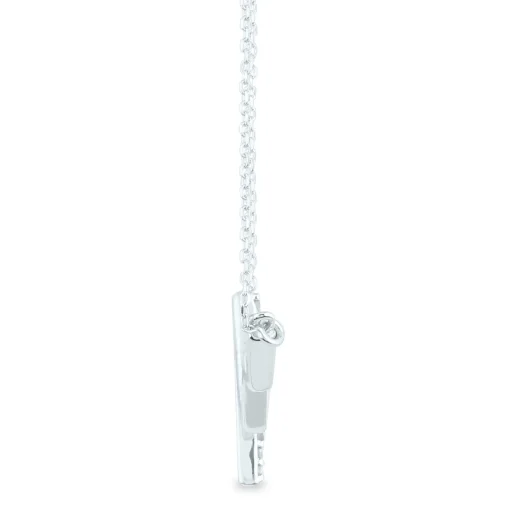 Diamond Heartbeat Necklace In 10K White Gold