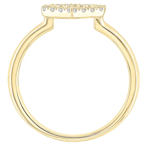 Diamond Hexagon Ring In 10K Yellow Gold (1/8 Ct. Tw.)