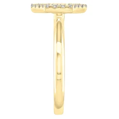 Diamond Hexagon Ring In 10K Yellow Gold (1/8 Ct. Tw.)