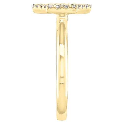 Diamond Hexagon Ring In 10K Yellow Gold (1/8 Ct. Tw.)