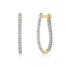 Diamond Hoop Earrings In 14K Yellow Gold (1/5 Ct. Tw.)