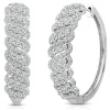 Diamond Hoop Earrings In 10K White Gold (2 Ct. Tw.)