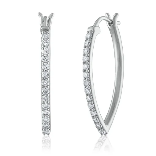 Diamond Hoop Earrings In (1/2 Ct. Tw.)