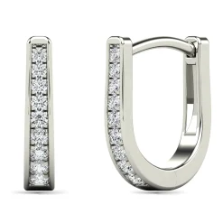 Diamond Hoop Earrings In 14K Gold (1/7 Ct. Tw.)