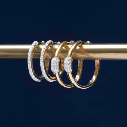 Diamond Hoop Earrings In Vermeil (1/2 Ct. Tw.)
