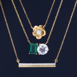 Diamond Horizontal Bar Necklace In 14K Yellow Gold (1/10 Ct. Tw.)