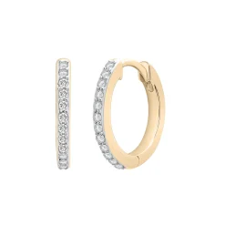 Diamond Huggie Hoop Earrings In Vermeil (1/4 Ct. Tw.)