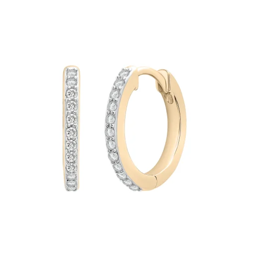 Diamond Huggie Hoop Earrings In Vermeil (1/4 Ct. Tw.)