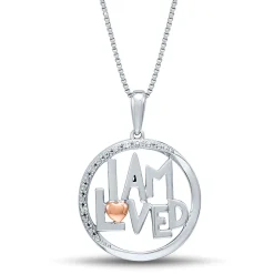Diamond "I Am Loved" Pendant In Sterling Silver