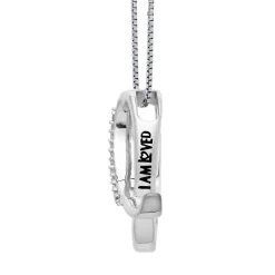 Diamond I Initial Pendant In Sterling Silver & 14K Rose Gold