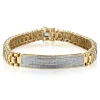 Diamond Id Style Bracelet In 10K Yellow Gold (1 Ct. Tw.)