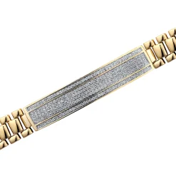 Diamond Id Style Bracelet In 10K Yellow Gold (1 Ct. Tw.)