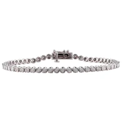 Diamond Illusion Tennis Bracelet In 10K White Gold (1 Ct. Tw.)