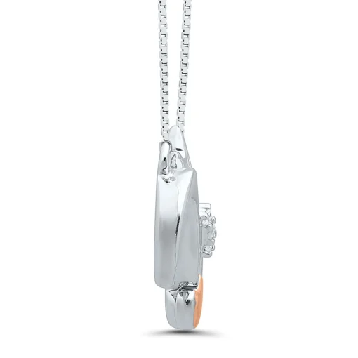 Diamond Infinity Arrow Pendant In Sterling Silver