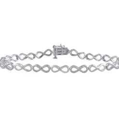 Diamond Infinity Bracelet In Sterling Silver (1/10 Ct. Tw.)