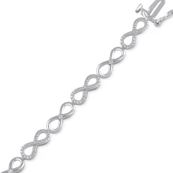 Diamond Infinity Bracelet In Sterling Silver (1/10 Ct. Tw.)