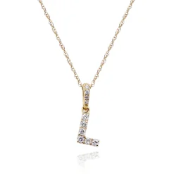 Diamond Initial Pendant In (1/10 Ct. Tw.)