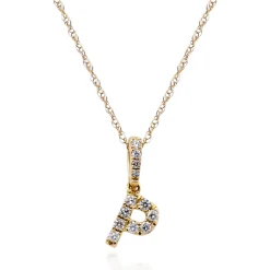 Diamond Initial Pendant In (1/10 Ct. Tw.)