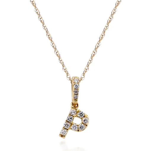 Diamond Initial Pendant In (1/10 Ct. Tw.)